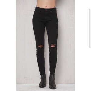 PacSun High-Rise Skinniest Ankle Black Distressed Skinny Jeans